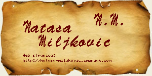 Nataša Miljković vizit kartica